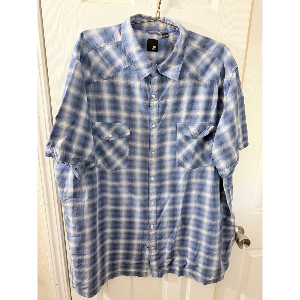 J Ferrar Shirt Mens Big Tall 3XLT Pearl Snap Short Sleeve Western Modern Fit